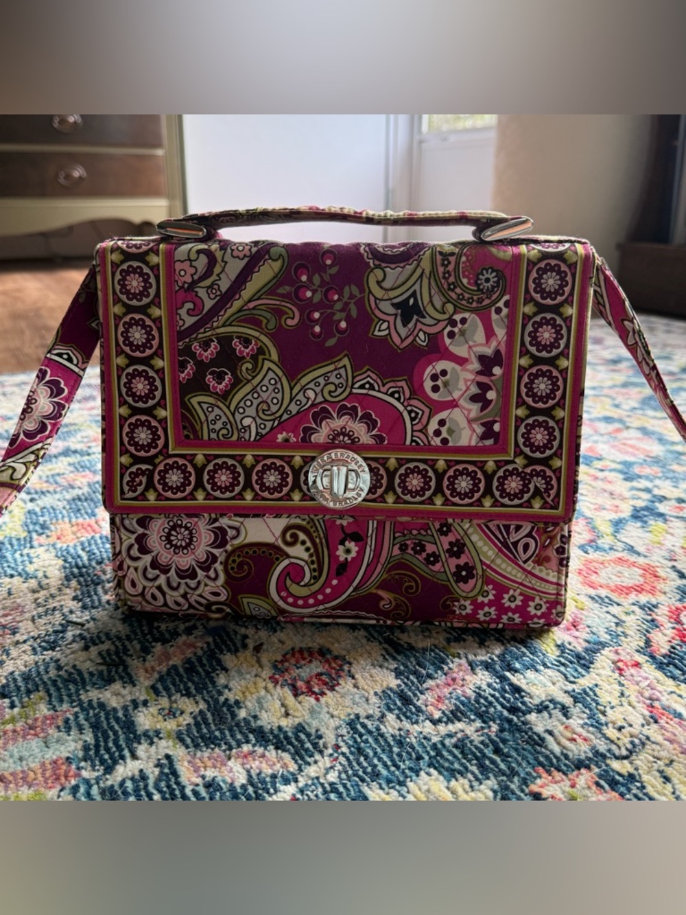 Vera Bradley very berry paisley Julia crossbody with closure